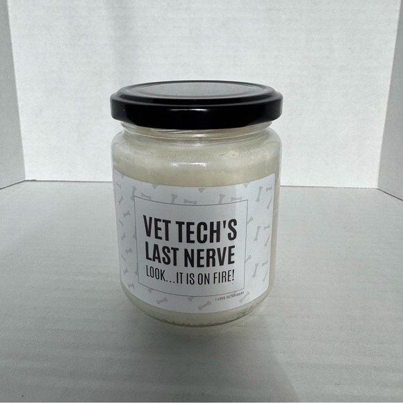 I Love Veterinary Other - New I Love Veterinary Vet Tech’s Last Nerve Candle 8oz Clean Cotton Scent Gift